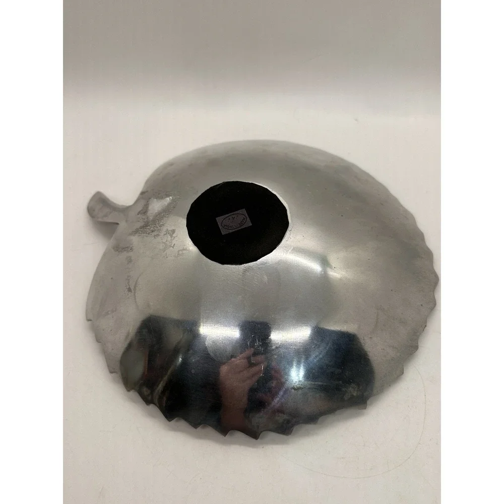 Cast‎ Aluminum Leaf Tray Bowl Silver Decorative Dish India 9